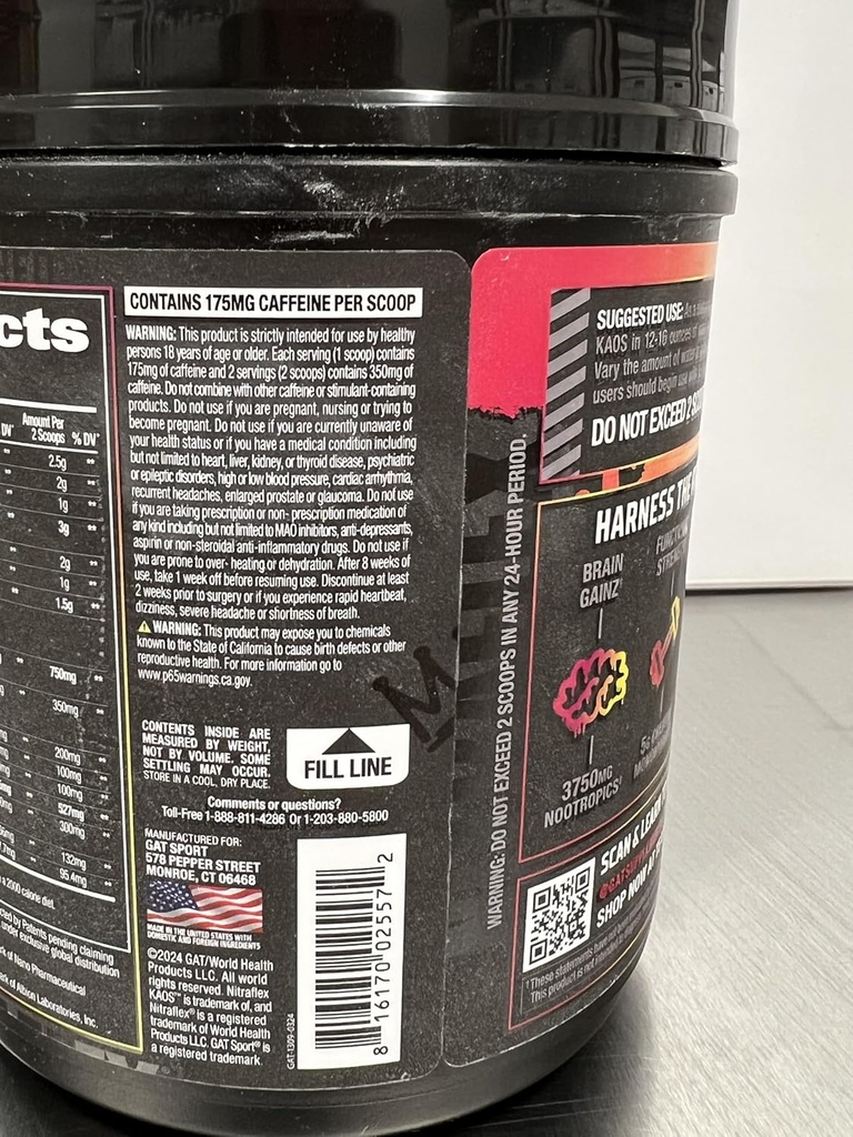 Nitraflex KAOS Berry Lemonade Pre-Workout Powder, 6
