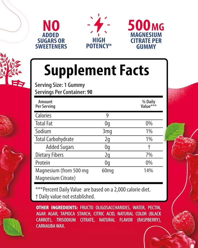 Magnesium Gummies for Kids & Adults - 500mg - Calm Magnesium Chews - Magnesium Citrate Chewable Supplement for Mood & Muscle Support 3