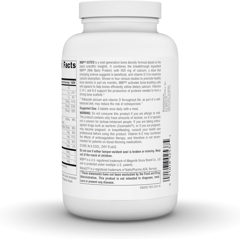 Source Naturals MBP Osteo with Calcium, Advanced Bone Density Support*, 180 Tablets 4