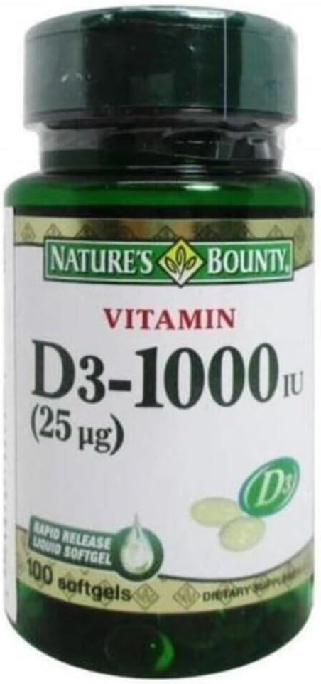 Nature's Bounty Bounty D-1000 IU Dietary Supplement Rapid Release Liquid Softgels 350 ea (Pack of 3) 3