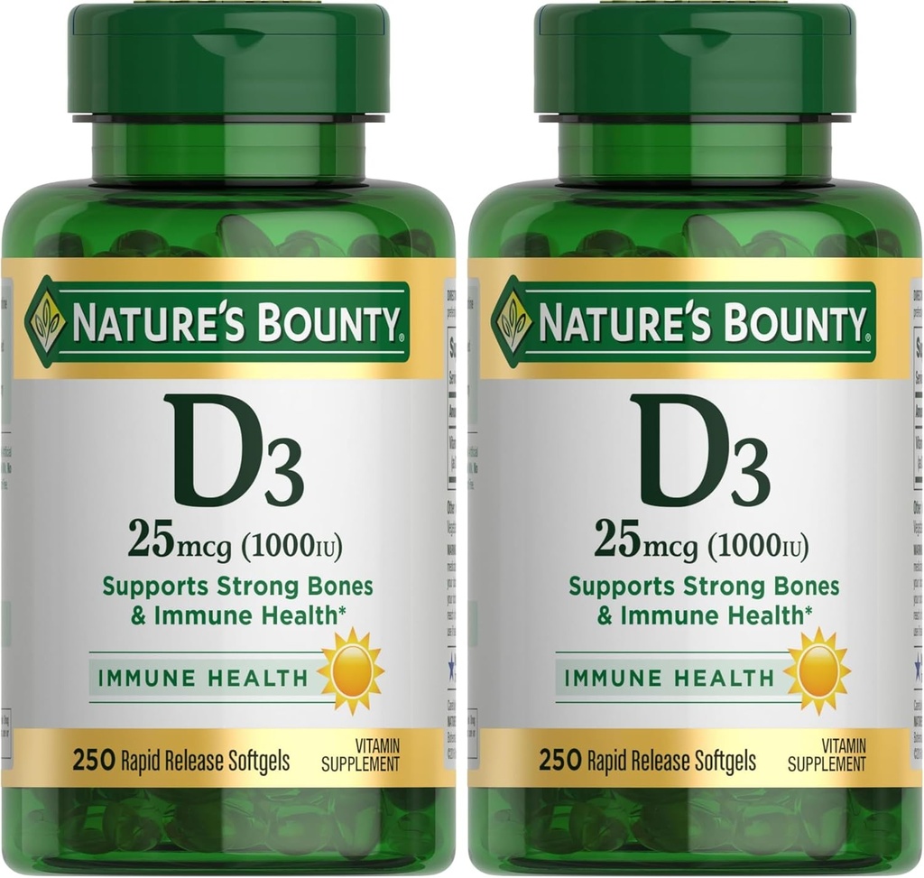 Nature's Bounty Bounty D-1000 IU Dietary Supplement Rapid Release Liquid Softgels 350 ea (Pack of 3) 6