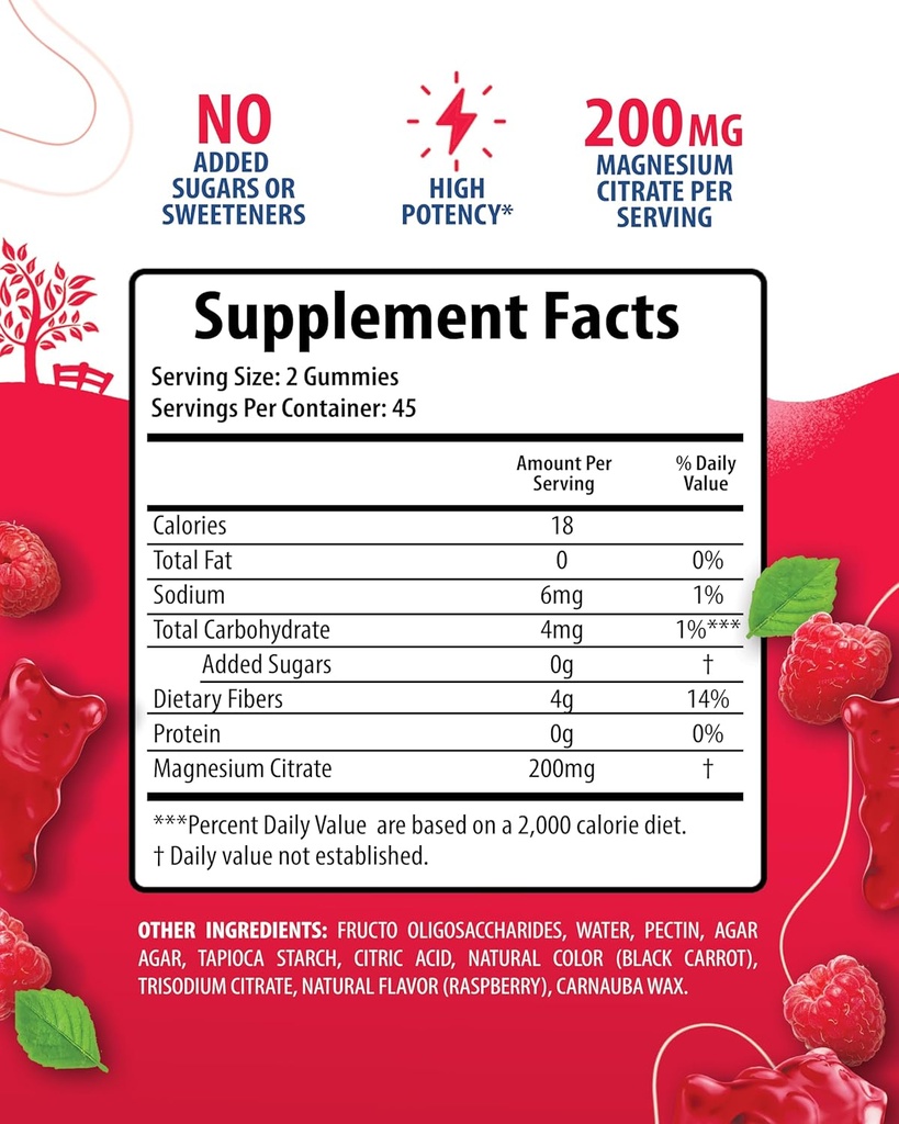 Magnesium Gummies for Kids & Adults - Calm Magnesium Chews - Magnesium Citrate Chewable Supplement for Mood & Muscle Support 3