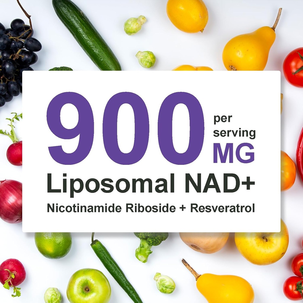 NAD+ Supplement for Anti Aging and Cell Regeneration, 900mg NAD Supplement, Liposomal Nicotinamide Riboside, Support Cellular, Muscle & Energy, NMN Supplement Alternative 80p 4