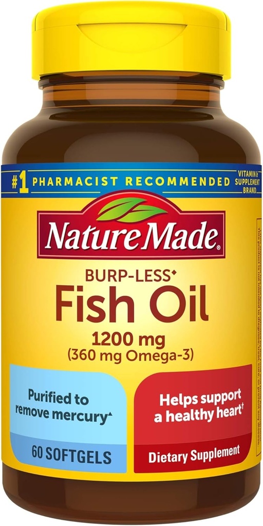 Fish Oil Burp-Less, 1200mg, 360mg Omega 3, 150ct 5