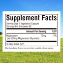 Innate Vitality Magnesium Glycinate 500mg | 70mg Elemental Magnesium Supplement- High Absorption, Non Buffered, Non-GMO & No Gluten - Nerve, Bone & Heart Health - 60 Vegan Capsules Magnesio 3