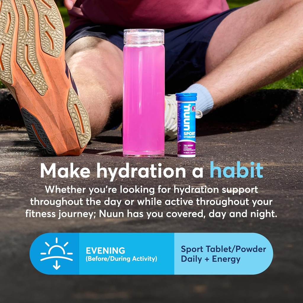 Nuun Sport Electrolyte Tablets with Magnesium, Calcium, Potassium, Chloride & Sodium, Gluten Free & Vegan, Fruit Punch, 4 Pack (40 Servings Total) 5