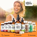 Wild & Organic Lions Mane Liquid Drops - Focus & Brain Support - Lions Mane Supplement - Hericium Erinaceus Mushroom Extract Tincture - Vegan, Alcohol & Sugar-Free - 2 fl oz 6