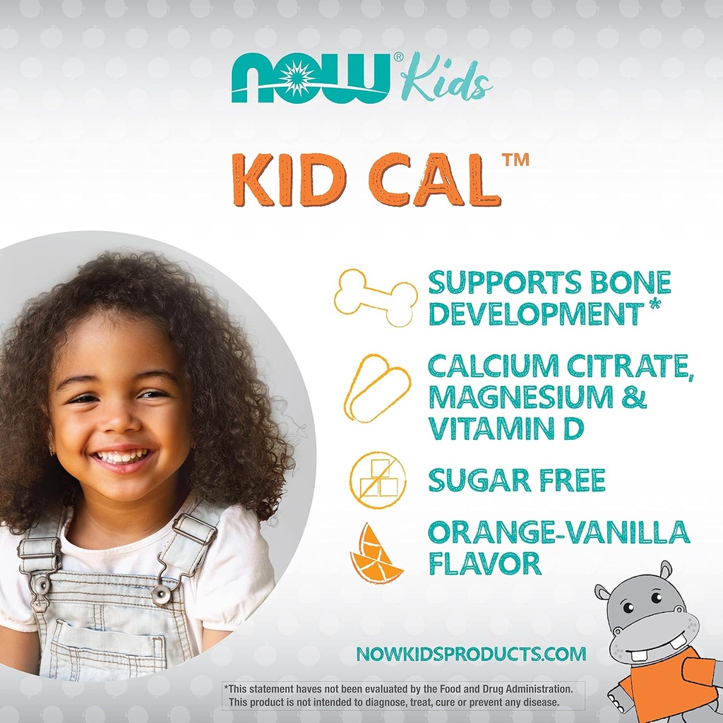 NOW Supplements, Kid Cal with Calcium Citrate, Magnesium and Vitamin D, Tart Orange, 100 Chewables, Packaging May Vary (Pack of 2) 5