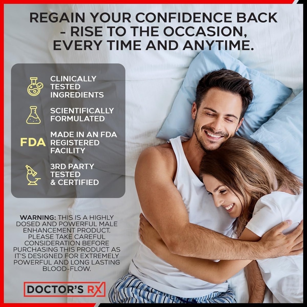 Doctor's RX Pills for Men Fast Acting Pills | Rated Male EnIargement Support | Extreme Blood-Flow to Strengthen & Grow Stiffer Hard-On's | 19 Powerful Ingredients for Men | Strong Dosage - 60 Pills 5
