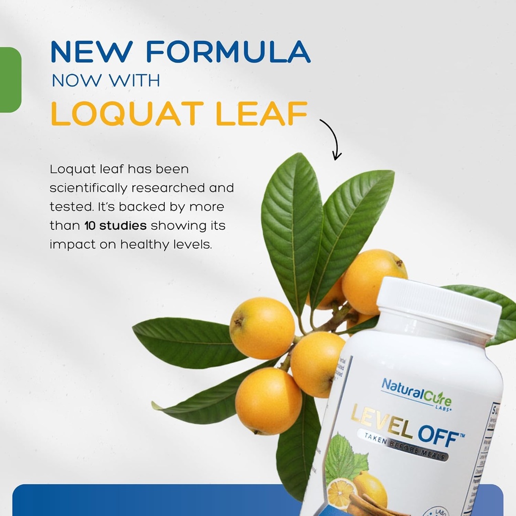 Natural Cure Labs Level Off Anti Spike Formula Glucose Supplement – Capsules for Metabolic Health, Helps Moderate Glucose Spikes, Vegan, Non-GMO, Gluten Free (240 Count (Pack of 2)) 4