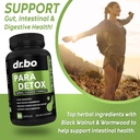 DR. BO para Cleanse Human Detox Guard - Intestinal Pills Support for Humans - Pro Gut Health Intestine Supplement Stomach for Adults - Herbal Wormwood Black Walnut Complex & Cloves - 60 Capsules 4