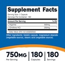 Nutricost L-Arginine L-Ornithine 750mg; 180 Capsules (2 Bottles) 3