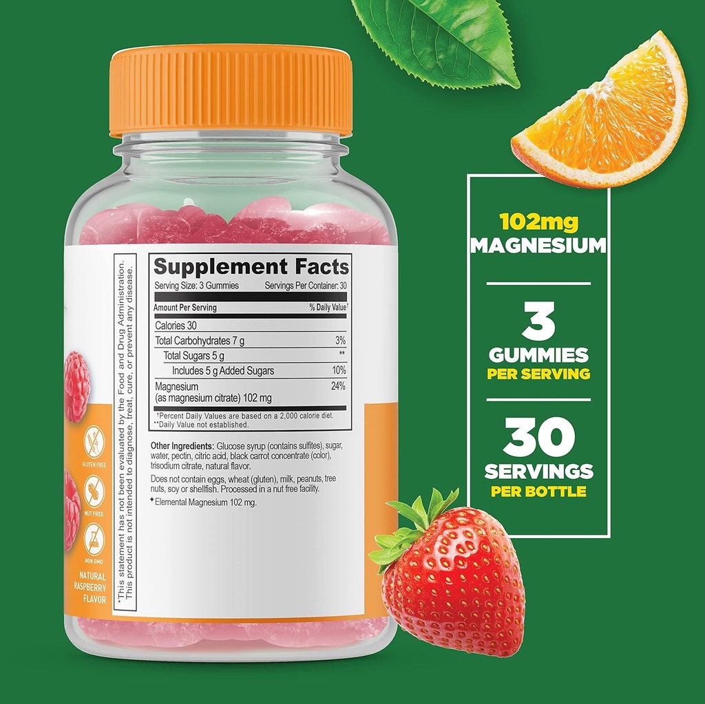 Lifeable Magnesium + Vitamin B6, Gummies Bundle - Great Tasting, Vitamin Supplement, Gluten Free, GMO Free, Chewable Gummy 3
