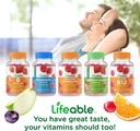 Lifeable Magnesium + Vitamin B6, Gummies Bundle - Great Tasting, Vitamin Supplement, Gluten Free, GMO Free, Chewable Gummy 6