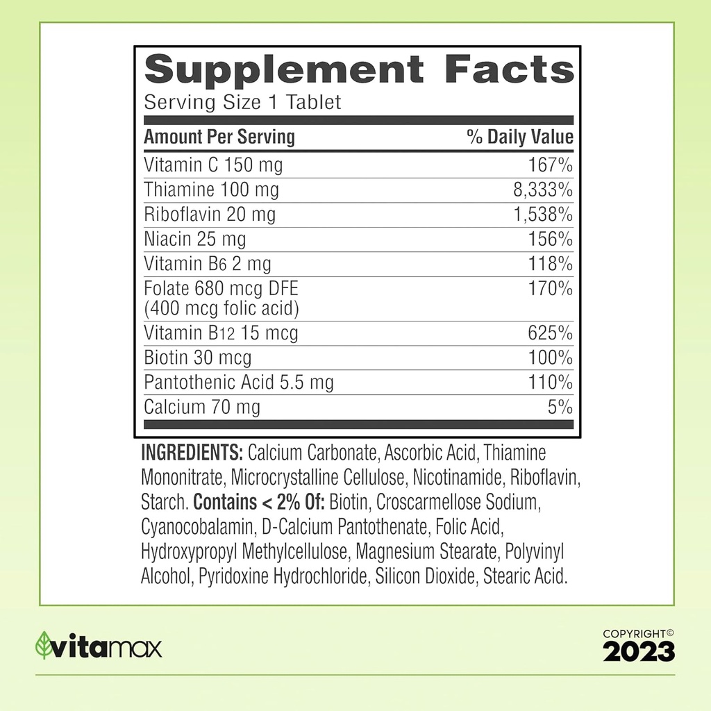 Sprin Val-Ley Super Vitamin B-Complex Tablets Dietary Supplement Value Size, 250 Count (Over 8 Months Supply) + Exclusive Vtmx Vitamin Guide (2 Items) 3