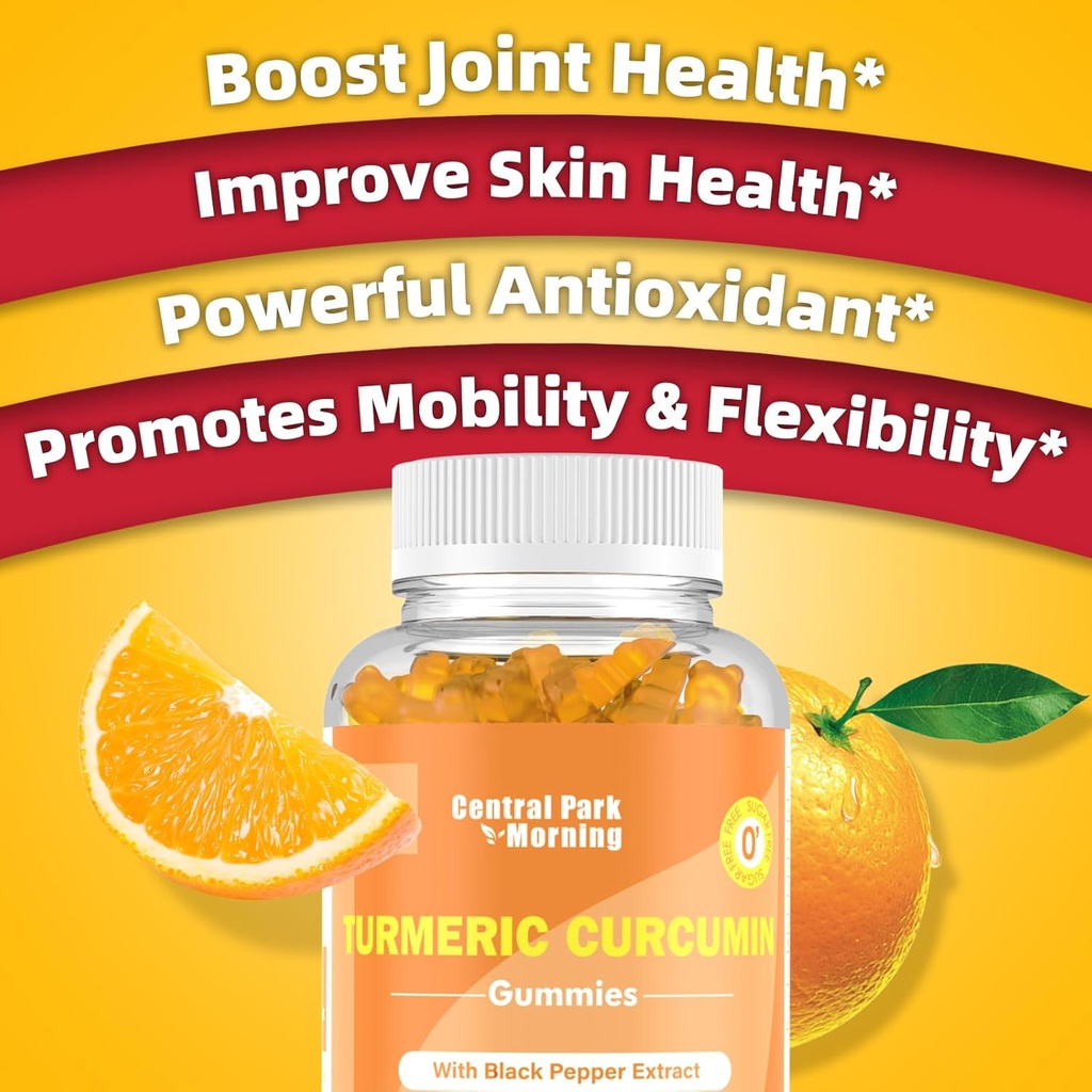 Turmeric Curcumin Gummies, Extra Strength Joint Support Gummies with Turmeric Curcumin, Vegan Non-GMO, Dietary Supplement, 60 Count 4