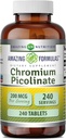 Amazing Formulas Chromium Picolinate Supplement | 200 Mcg Per Serving | Tablets | Non-GMO | Gluten Free | Made in USA (480 Count) 6
