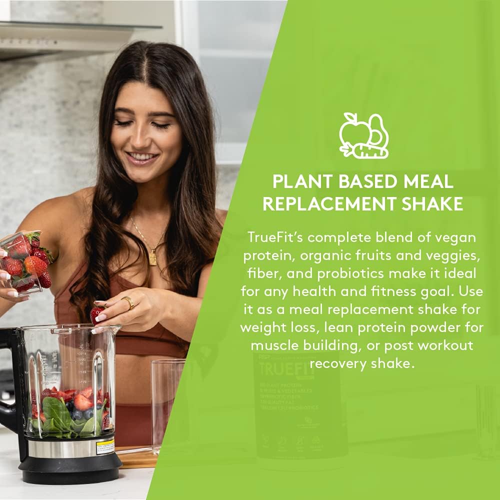 RSP TrueFit Vegan Protein Powder Meal Replacement Shake, Plant Based Protein + Organic Fruits & Veggies, Fiber & Probiotics, Gluten Free, Dairy Free 6