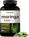 NatureBell Moringa Oleifera 8000mg Per Serving & L-Lysine 1,000mg Capsule Bundle Pack | Superfood Antioxidant | Free Form Amino Acids, L Lysine Complex 3