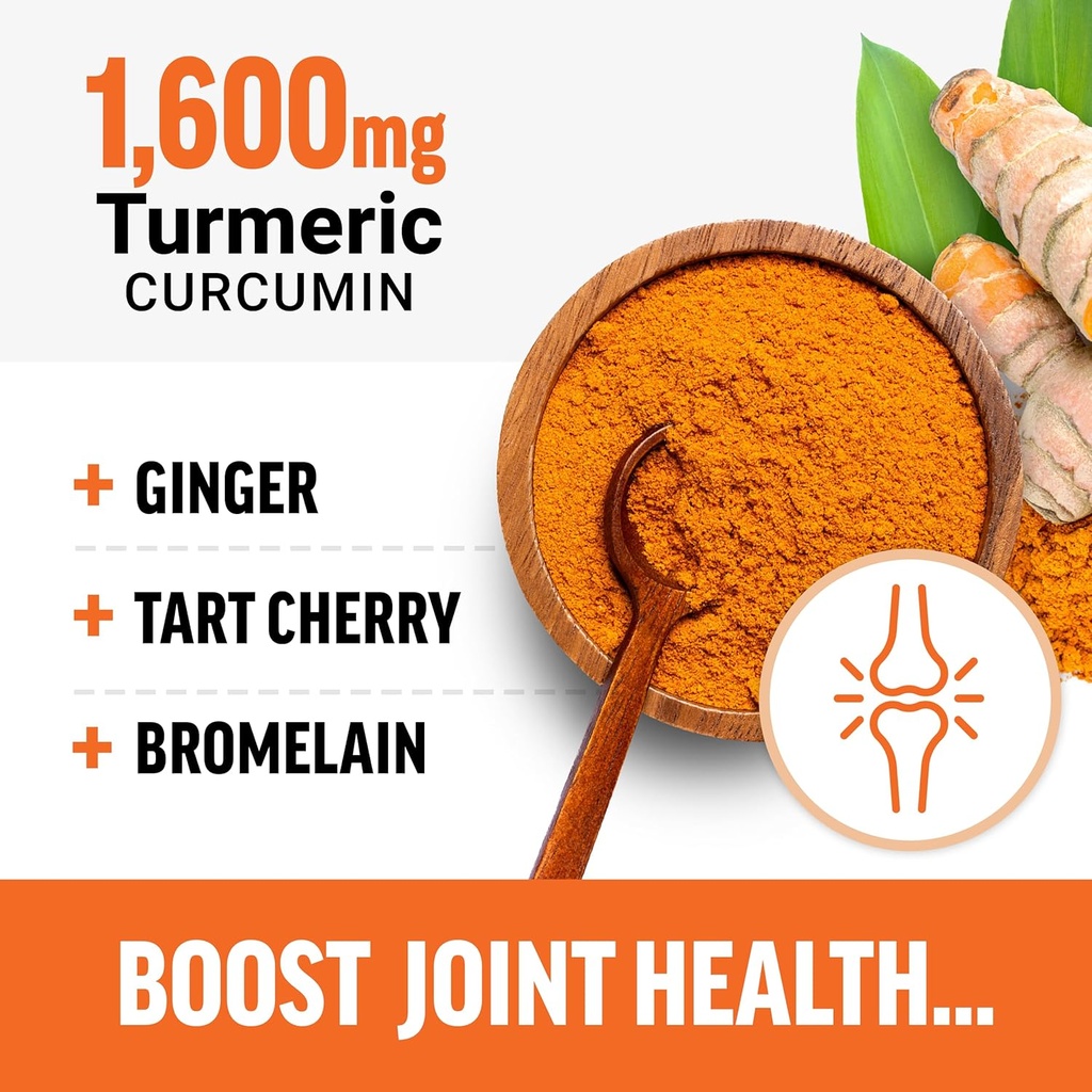 FORCE FACTOR Better Turmeric 2-Pack Joint Support Supplement Featuring HydroCurc Turmeric Curcumin with Black Pepper, Clinical Strength Joint Support, 240 Tablets, White Packaging 3