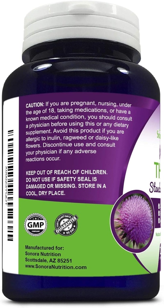 Milk Thistle Standardized Extract with 80% Silymarin 250 mg, 200 Capsules 4