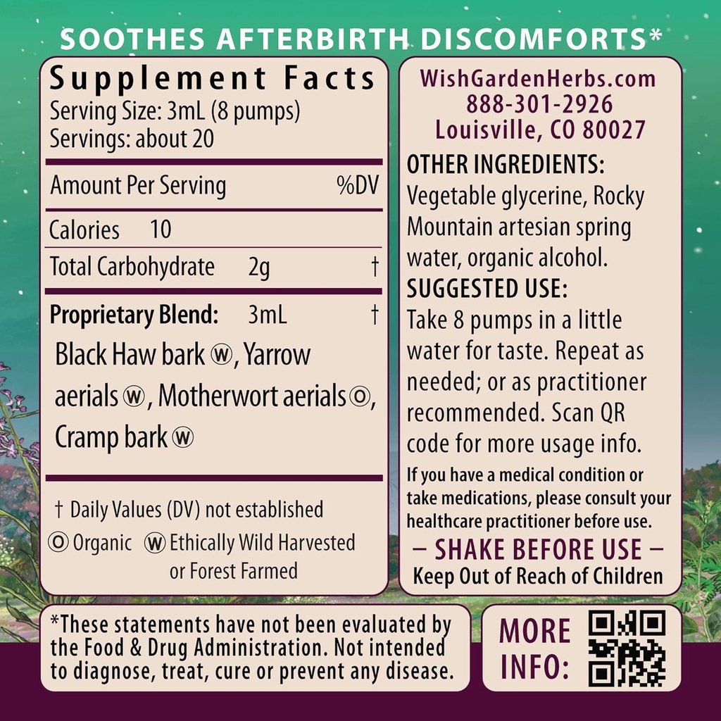 WishGarden AfterEase Postpartum Contraction Drops + ReBalance Postpartum Hormone Level Support (2-2oz Bundle) 4