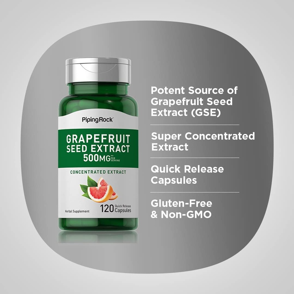 Grapefruit Seed, 500 mg (per serving), 120 Quick Release Capsules 5
