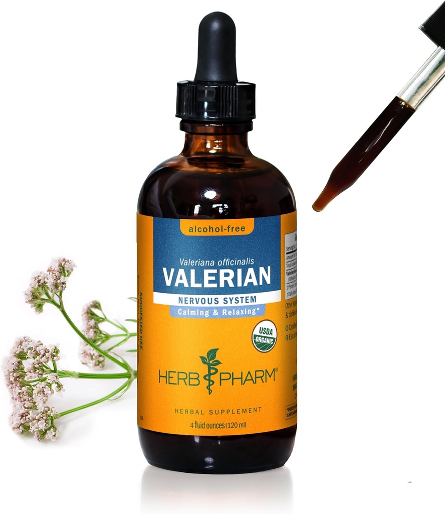 Herb Pharm Certified Organic Valerian Root Liquid Extract for Relaxation and Restful Sleep, Alcohol-Free Glycerite, 4 Ounce 2