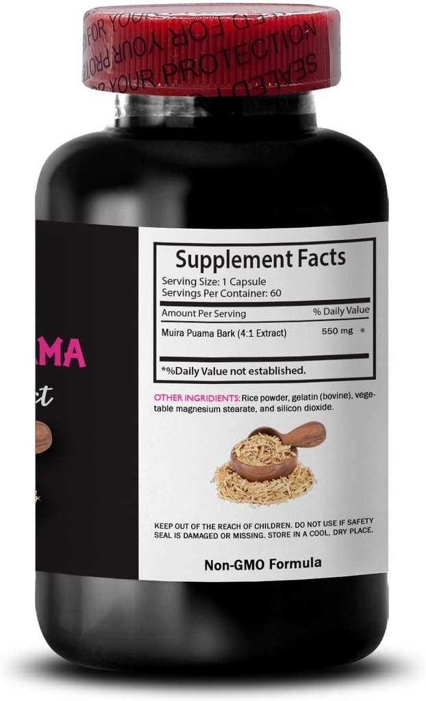 Energy Support Complex - Muira PUAMA BARK Extract - Natural Endurance Lift, Botanical Power Source, Nature’s Energy, Natural Energizer, Mindful Boost, Energizing Routine 1 Bottle 60 Capsules 5