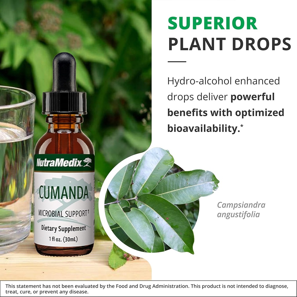 NutraMedix Cumanda Liquid Immune Support Supplement - Herbal Tincture to Promote Microbial, Digestive & Gut Health for Women & Men - Made with Huacapurana Tree Bark Extract (1oz / 30ml) 6