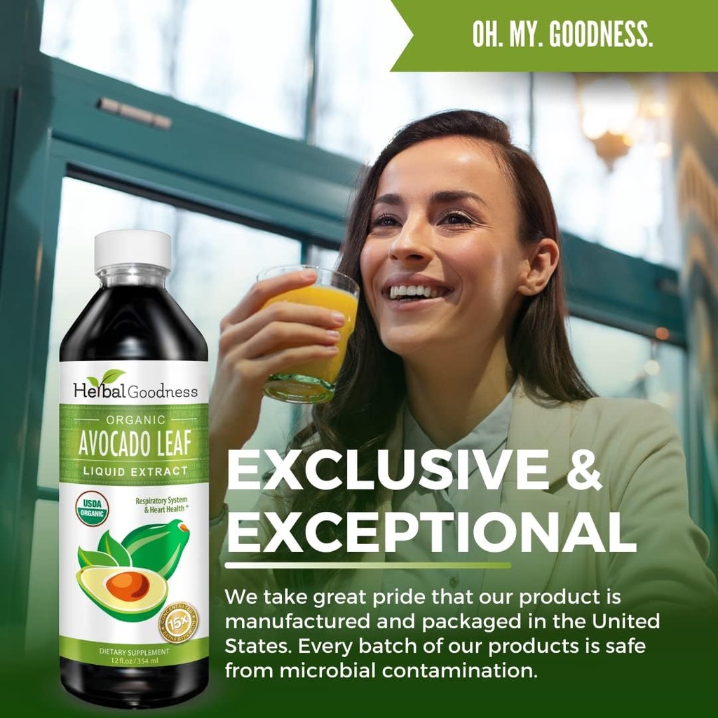 Avocado Leaf Extract Liquid Supplement - Avocado Fruit, Hoja de Aguacate, Avocado Leaves for Vitamins, Dietary Fiber, Skin & Immune Support, Digestive Health - 12oz Herbal Goodness 5