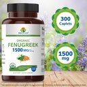 Brieofood Organic Fenugreek 1500mg, 150 Servings, Vegetarian, Gluten Free, 300 Vegetarian Tablets 6