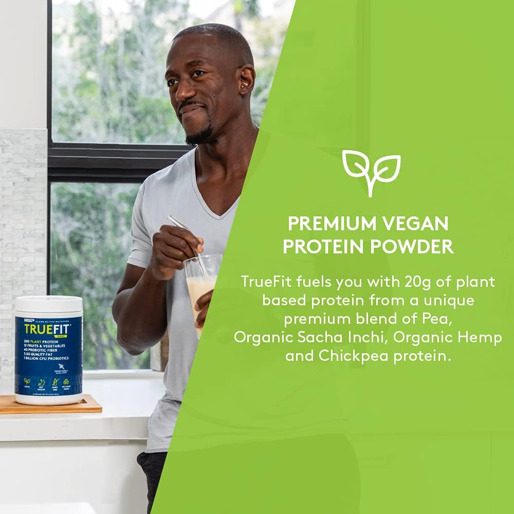 RSP TrueFit Vegan Protein Powder Meal Replacement Shake, Plant Based Protein + Organic Fruits & Veggies, Fiber & Probiotics, Gluten Free, Dairy Free 6