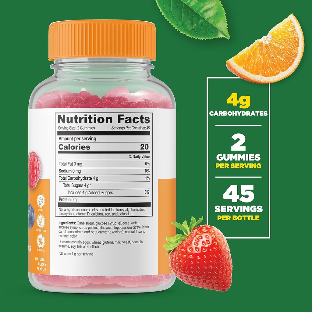 Lifeable Vitamin B6 + Glucose, Gummies Bundle - Great Tasting, Vitamin Supplement, Gluten Free, GMO Free, Chewable 4