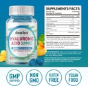 Hyaluronic Acid Gummies, Hyaluronic Acid Supplements with Vitamin C & Biotin 5000mcg for Skin, Hair, Nails Health, Joints Supplements for Women & Men, Low Sugar, Vegan, Non-GMO, 60 Counts 3