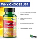 America Medic & Science Rapid-C 1000mg Vitamin C Supplement (3 Pack of 100 Tablets) Energy Booster, Daily Immune System Support, Antioxidant | Vegan, Non-GMO Coated Ascorbic Acid for Adult Men & Women 6