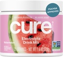 Cure Hydration | Plant-Based Electrolyte Drink Mix | No Added Sugar | FSA-HSA | Dehydration Relief Powder Made with Coconut Water | Non-GMO | Vegan | 28 Servings Jar - Watermelon 2