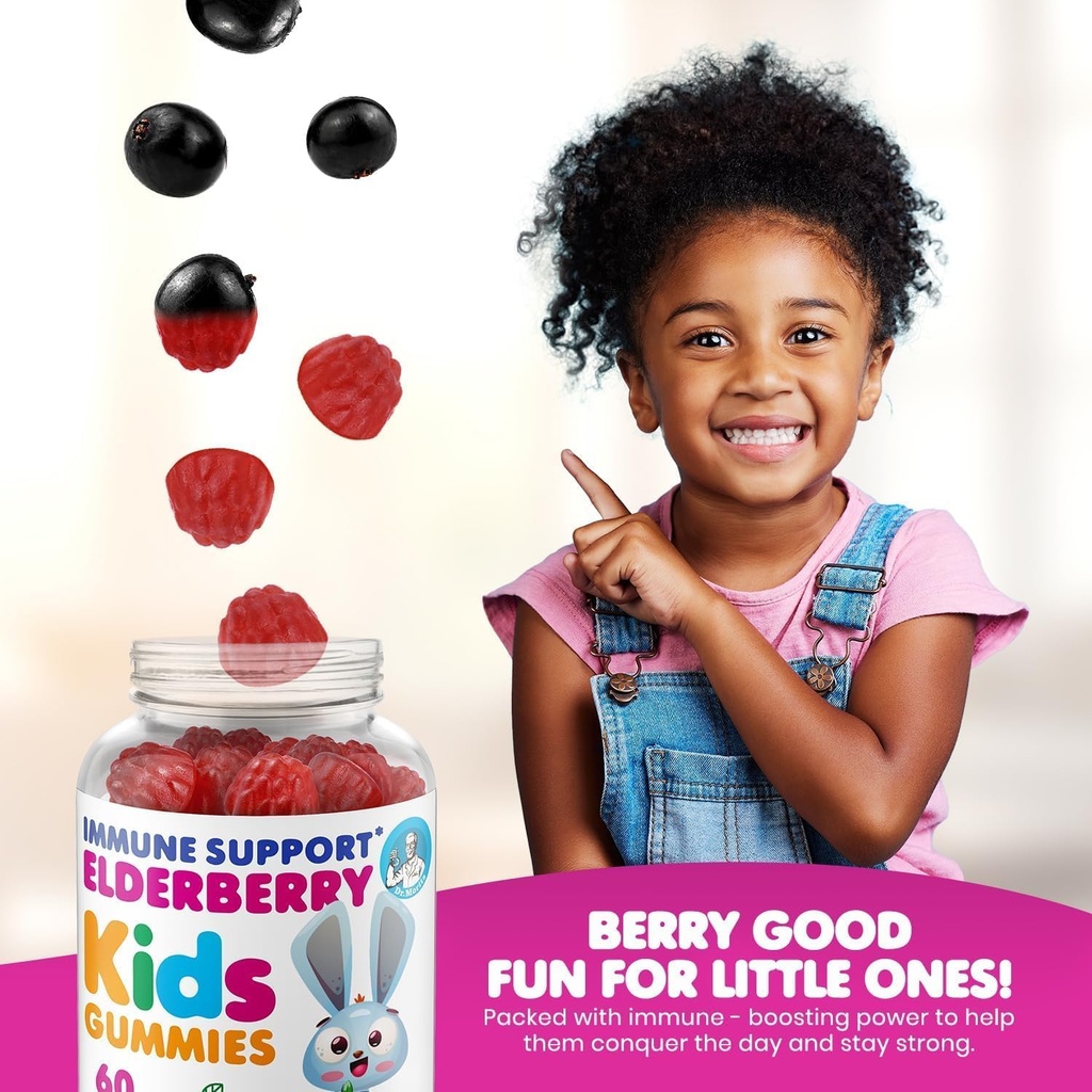 DR. MORITZ Elderberry Gummies for Kids & Toddlers - Immune System Booster- Health Support with Black Sambucus Elderberries Extract - Herbal Immunity Boost Supplement 4