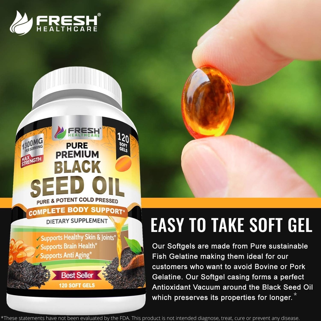 FRESH HEALTHCARE Ashwagandha KSM 66 and Black Seed Oil - Bundle 4