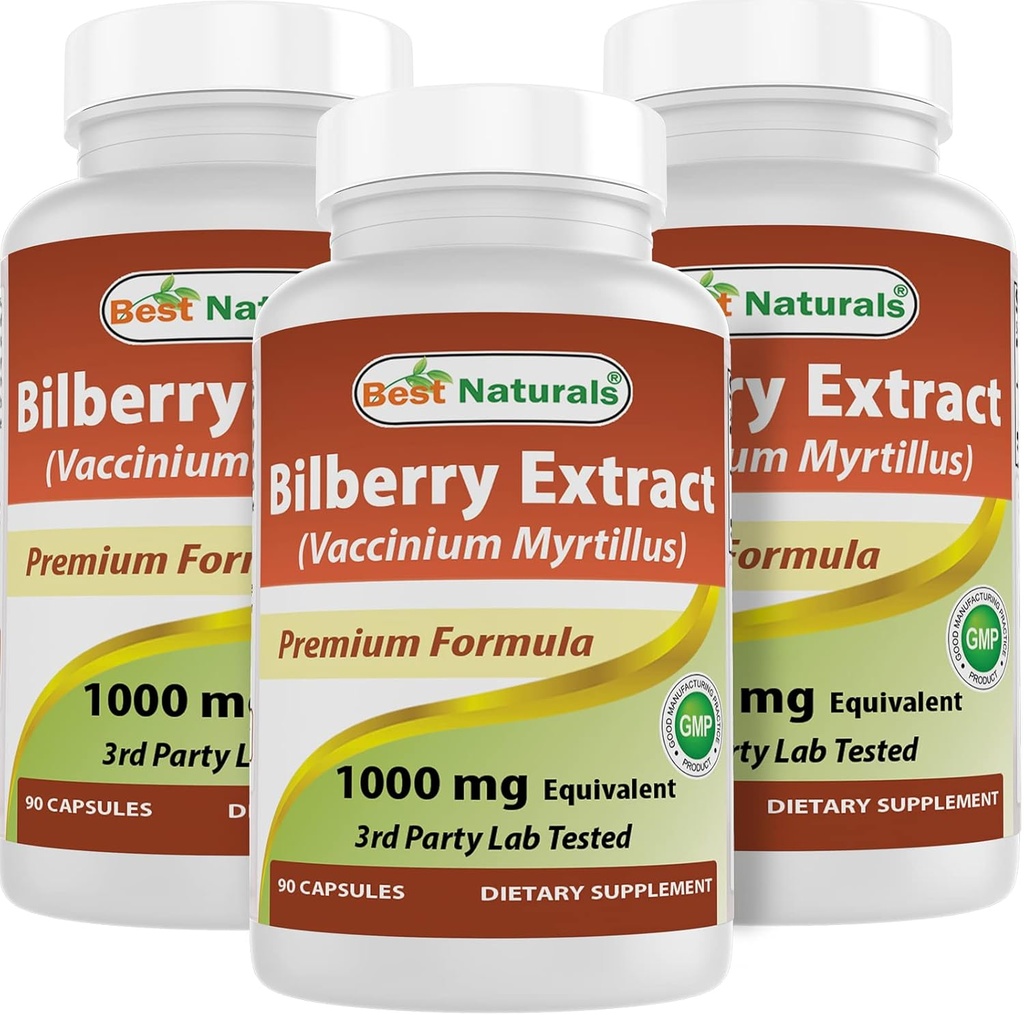 Best Naturals Bilberry 1000 Mg 90 Capsules (90 Count (Pack of 3)) 2