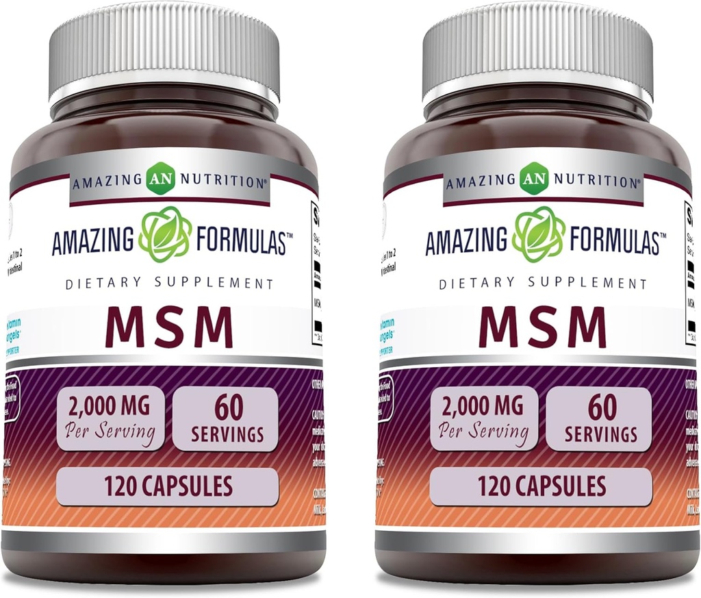 Amazing Formulas MSM (Methylsulfonylmethane) Supplement | 2000 Mg Per Serving | Capsules | Non-GMO | Gluten Free | Made in USA (1 Pack, 250 Count) 5
