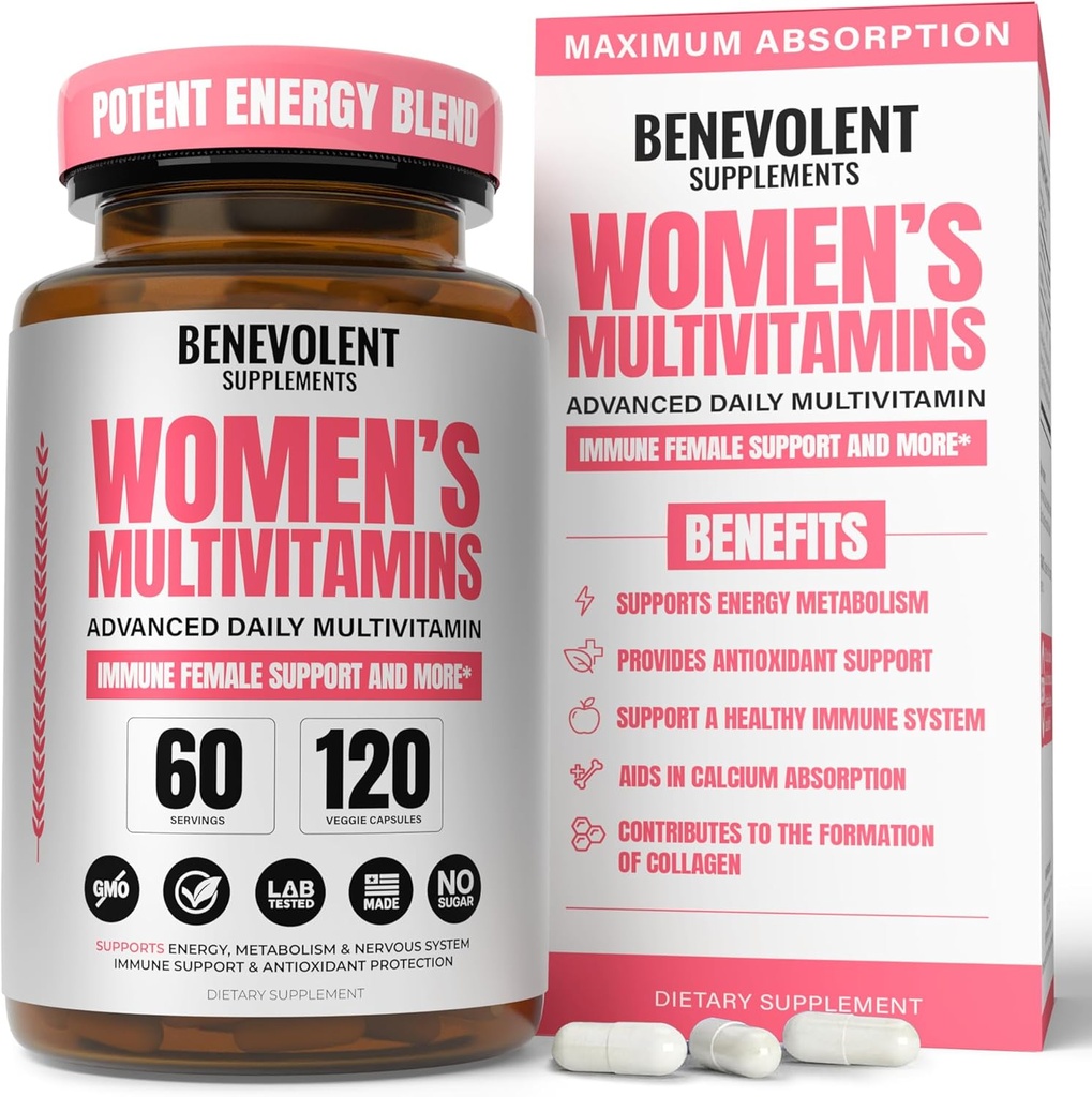Multivitamin for Women - Supplement for Energy, Immunity, & Female Support - Daily Vitamins for Women with Biotin, Calcium, Magnesium - Non-GMO, Vegetarian Women’s Multivitamin - 120 Caps 2