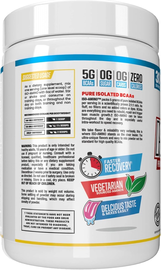 Man Sports ISO-Amino BCAA Amino Acid Powder, Blue Bomb-Sicle, 30 Servings, 210 Grams 3