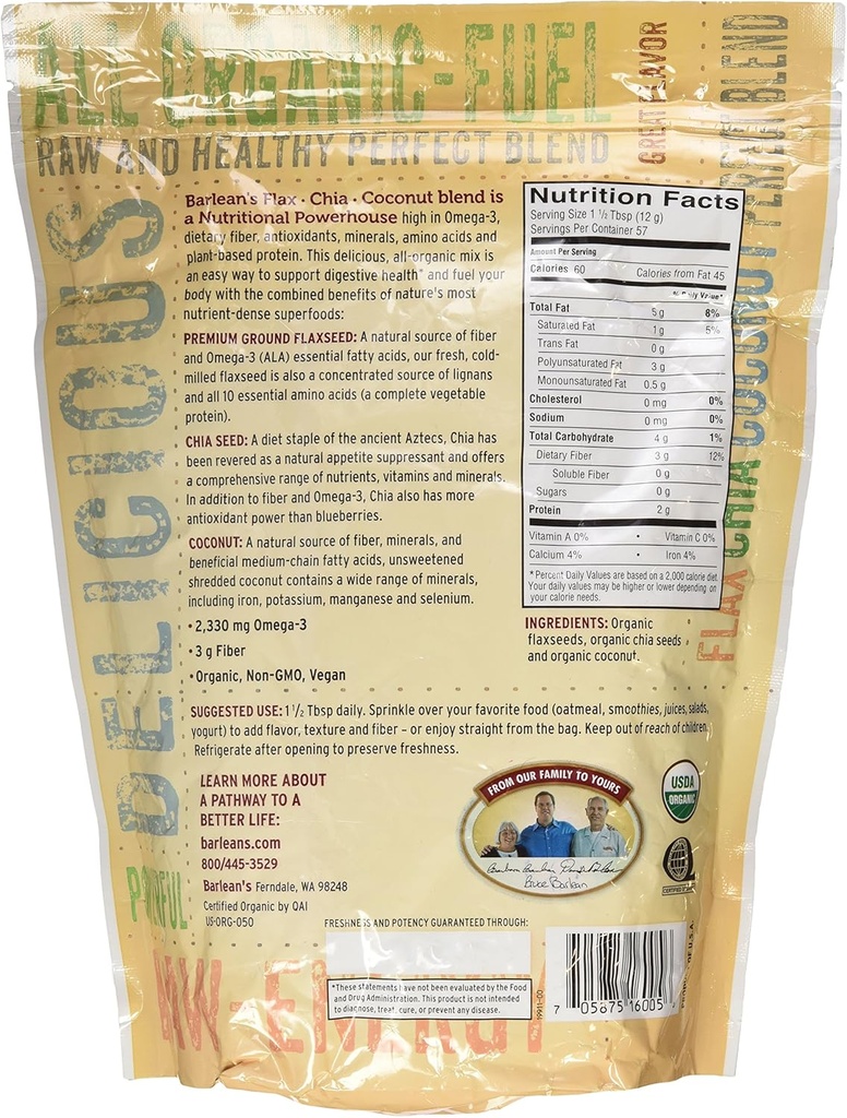Barlean's Flax Chia Coconut Blend 24 oz 3