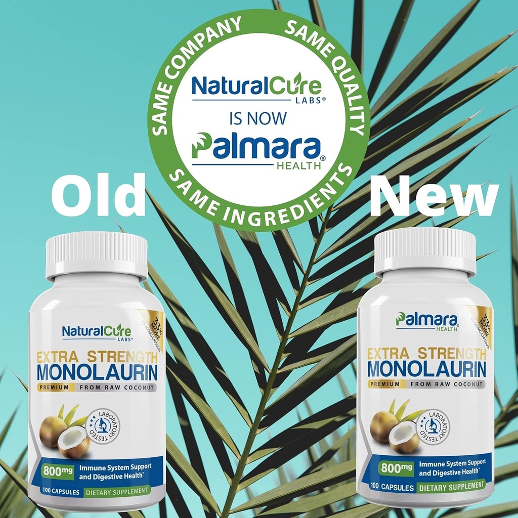 Palmara Health Extra Strength Monolaurin 1,600mg per Serving, 800mg per Capsule 3