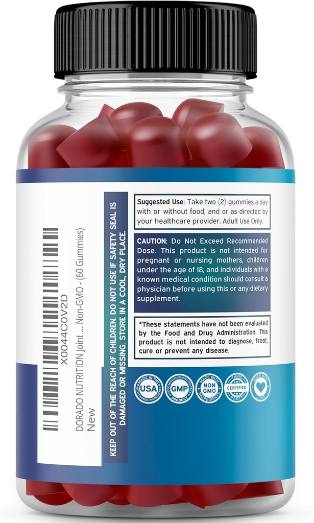 Glucosamine Chondroitin Gummies Joint Supplement - Glucosamine Gummies for Adults Nutritional Supplements - Joint Supplements for Men & Women - Delicious Raspberry Flavor - (60 Count) 4