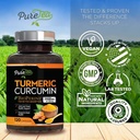 Turmeric Curcumin Supplement with BioPerine 1950mg, 95% Standardized Curcuminoids - Black Pepper for Advanced Absorption, Herbal Joint Support Complex, Nature's Tumeric Extract Non-GMO - 120 Capsules 5