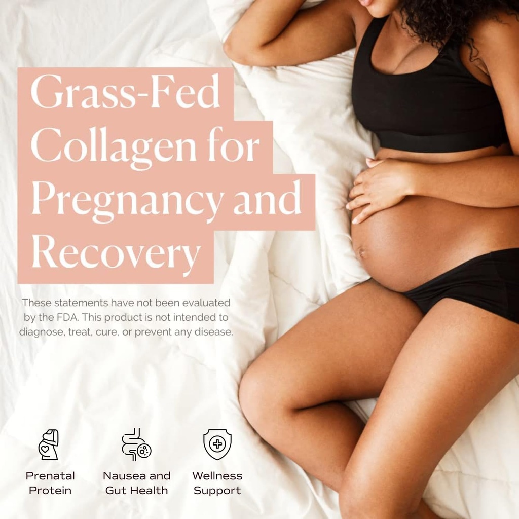 Prenatal Collagen Peptides - Grass-Fed Collagen Protein, with Glycine & Amino Acids for Pregnancy & Postpartum - Help Digestion, Immune Health, Pelvic Floor, & Postpartum Recovery (16 oz.) 4