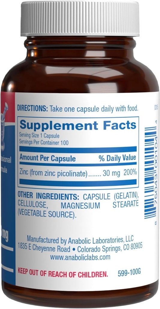 Chelated Zinc Picolinate 30mg - Clinically Formulated High Potency Zinc Supplement for Women & Men for Healthy Skin Bone & Immune System Support - Vegan Non-GMO & Easy to Swallow - 100 Servings 4