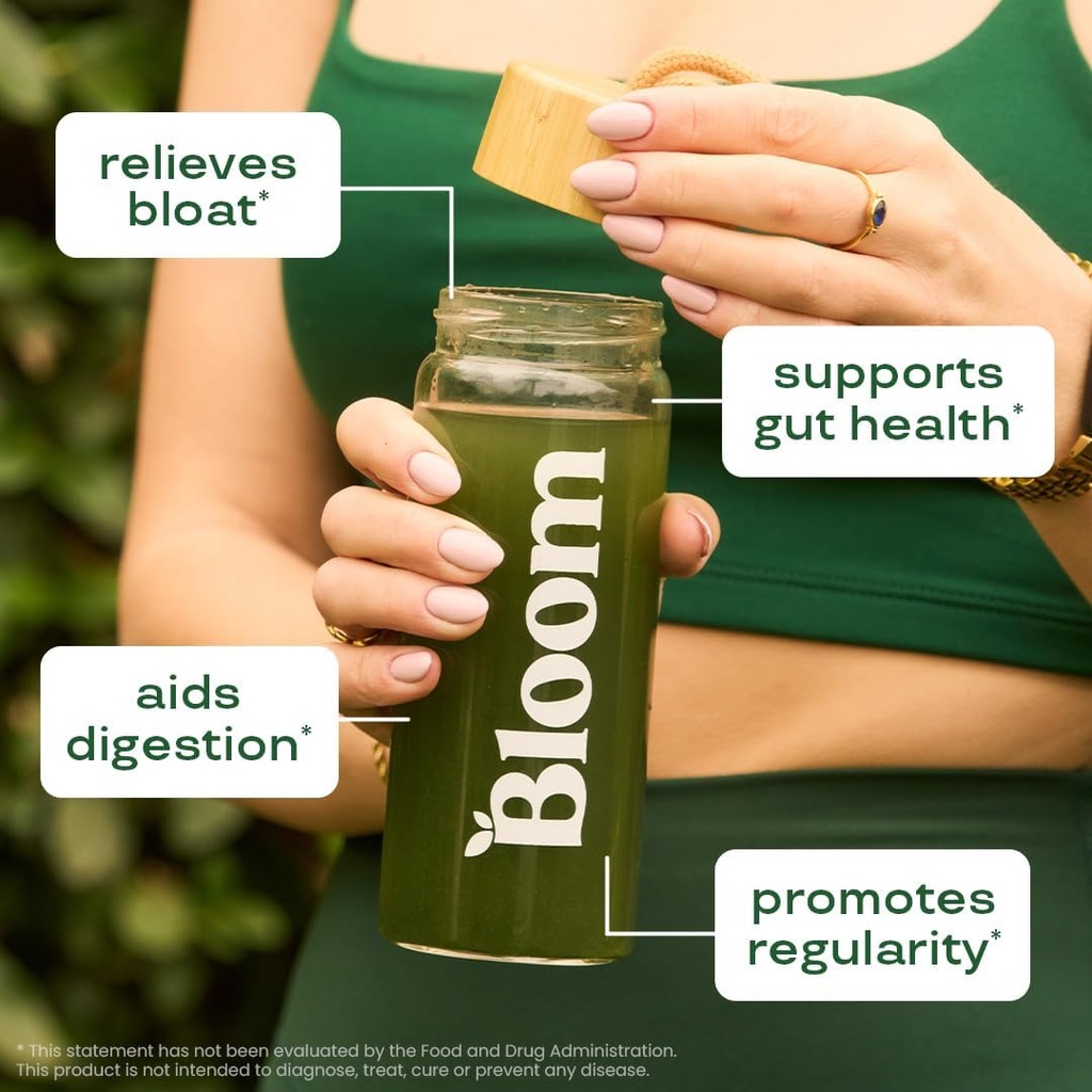 Bloom Nutrition Superfood Greens Powder, Digestive Enzymes with Probiotics and Prebiotics, Gut Health, Bloating Relief for Women, Chlorella, Green Juice Mix with Beet Root Powder, 30 SVG, Original 4